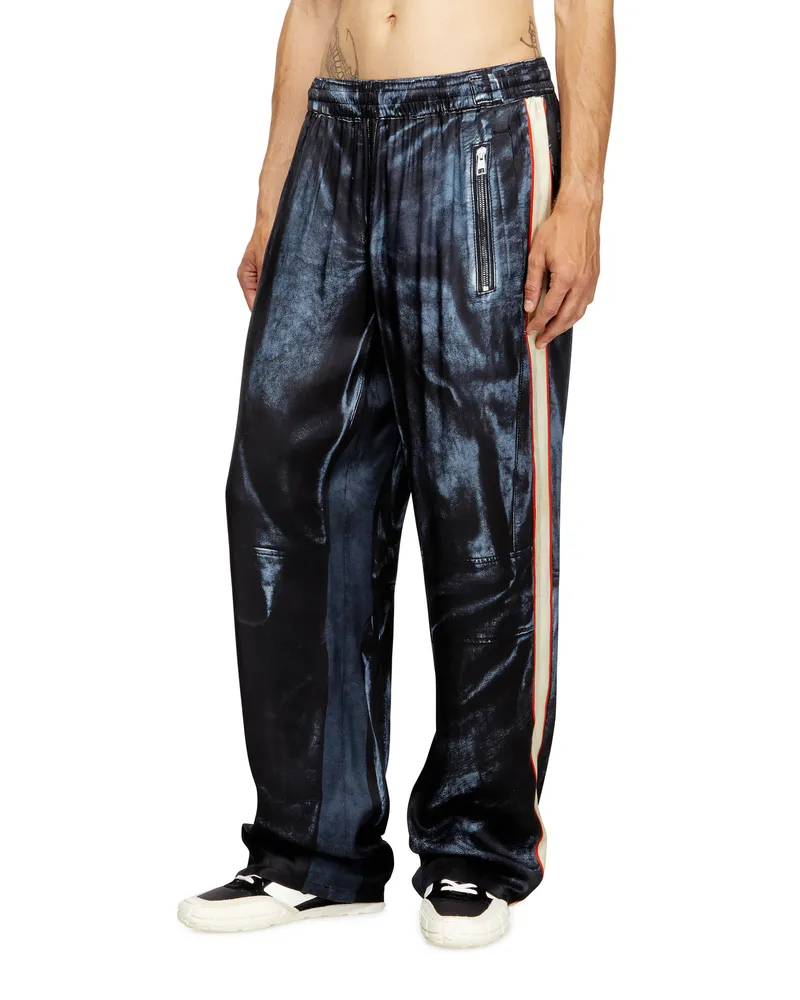 Diesel Hose aus Viskose mit Biker-Print - Hosen - Herren - Bunt Bunt
