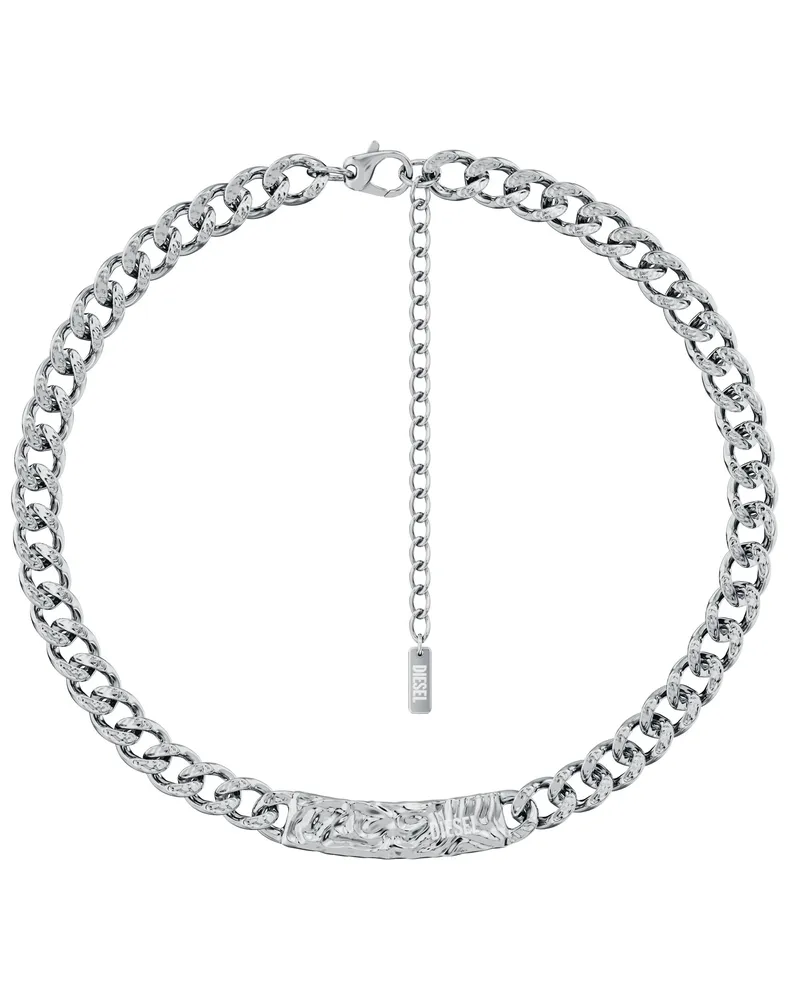 Diesel Kettenhalskette aus Edelstahl - Halsketten - Unisex - Silber Silber