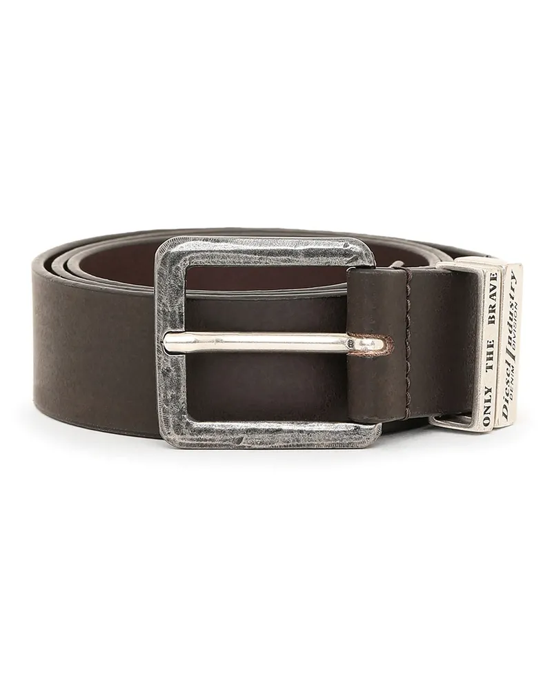 Diesel 3.4cm Ledergürtel mit brünierten Metallelementen - Gürtel - Herren - Braun Braun
