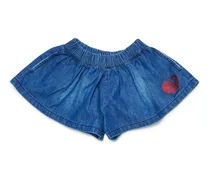 Jeansshorts mit Herzmuster - Kurze Hosen - Damen - Blau