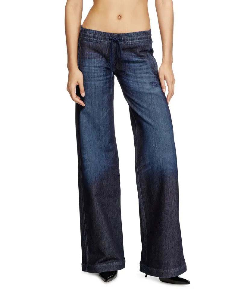 Diesel Relaxed Low Waist 2078 D-Ainty Joggjeans, Dunkelblau, Elastischer Bund Blau