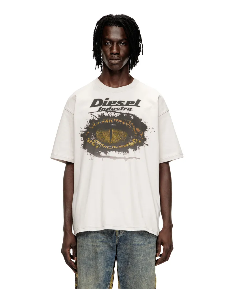 Diesel Baumwoll-T-Shirt mit Digitaldruck. - T-Shirts - Herren - Grau Grau