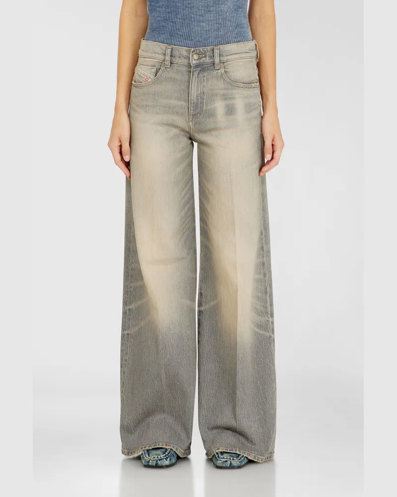Diesel Flare Jeans Regular Waist 1978 D-Akemi, Farbig, Reißverschluss Grau