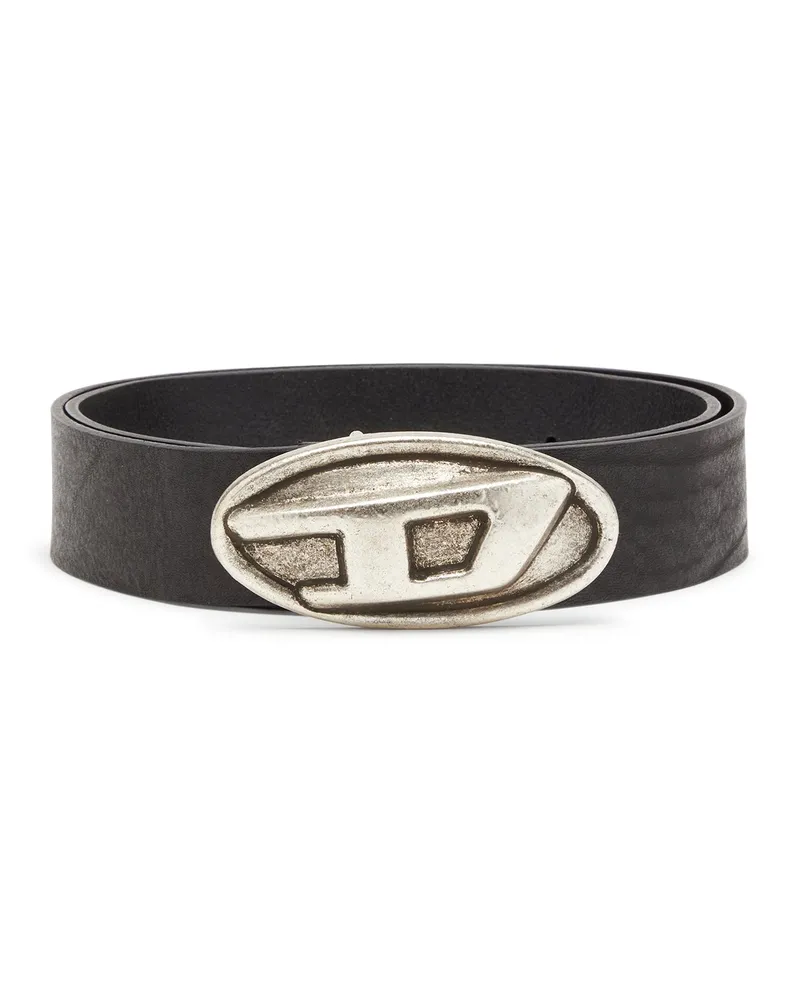 Diesel 4 cm Gürtel mit Oval D-Schnalle - Gürtel - Herren - Schwarz Schwarz