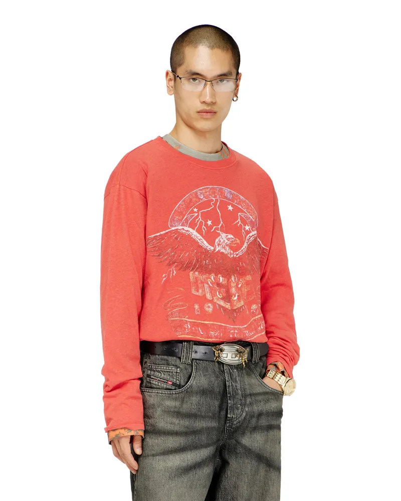 Diesel Langarmshirt mit Konzertgrafik - T-Shirts - Herren 