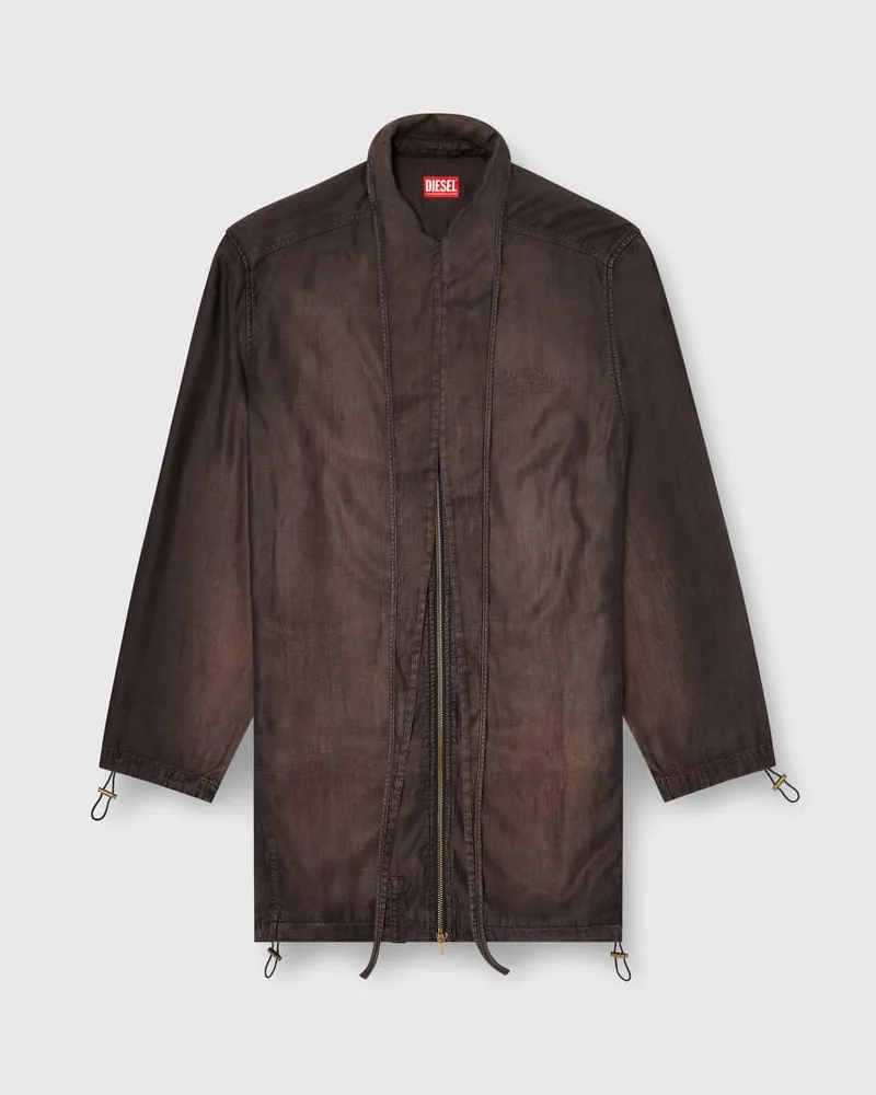 Diesel Leichte Jacke aus fließendem beschichtetem Denim - Denim jacken - Damen - Braun Braun