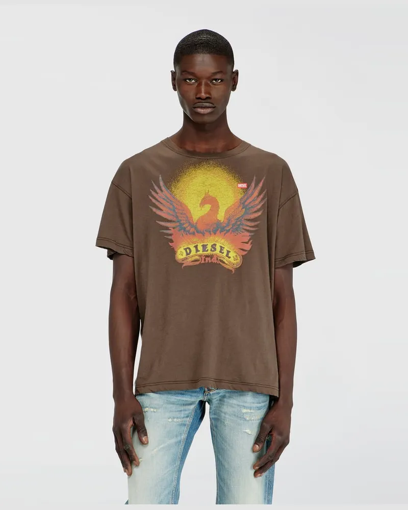 Diesel Reguläres T-Shirt mit Phönix-Print - T-Shirts - Herren - Braun Braun