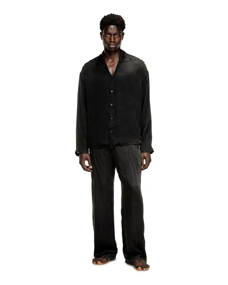 Diesel Fließende Pyjamas mit Denim-Effekt - Pyjamas - Unisex - Schwarz Schwarz