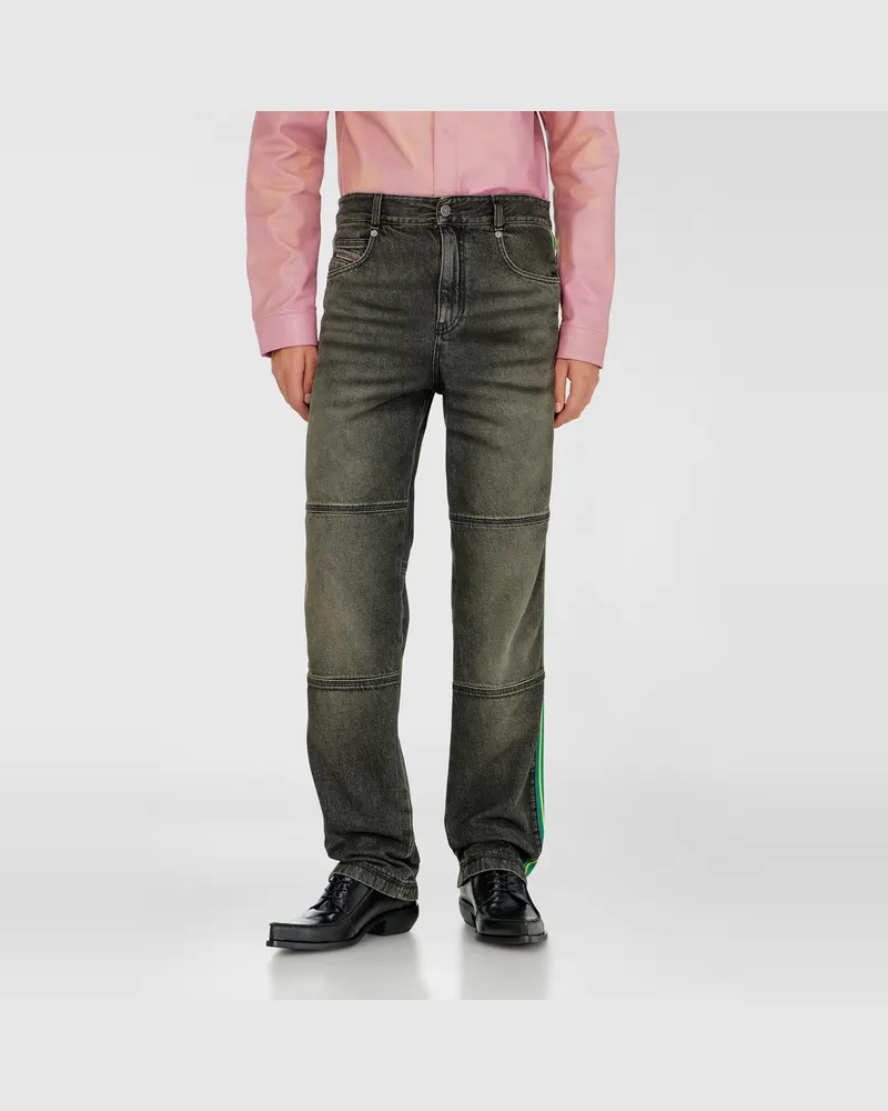 Diesel Regular Jeans Regular Waist D-Arbus, Schwarz/Dunkelgrau, Reißverschluss Schwarz