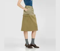 Cargo-Midirock aus Baumwolle und Nylon - Röcke - Damen - Grün