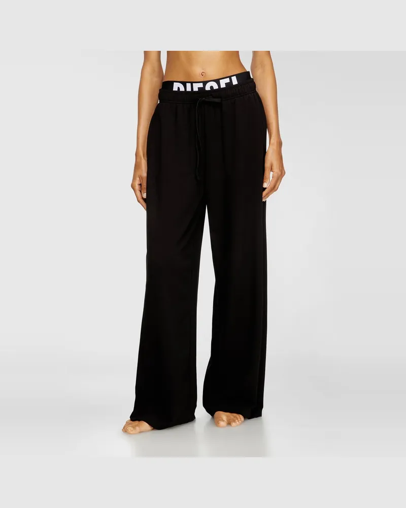 Diesel Jogginghose aus Baumwollfrottee mit Logo-Bund - Hosen - Damen - Schwarz Schwarz