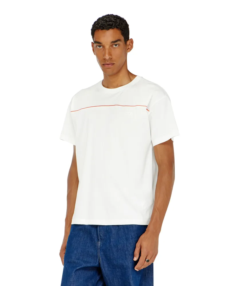 Diesel T-Shirt mit kontrastierenden Paspeln - T-Shirts - Herren - Weiss Weiss