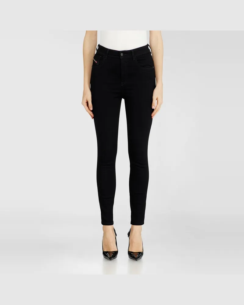 Diesel Skinny Jeans High Waist 1984 Slandy-High, Schwarz/Dunkelgrau, Reißverschluss Schwarz