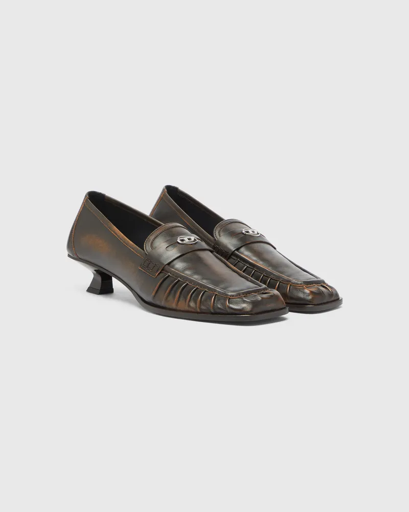 Diesel D-Amber - Penny-Loafer aus Leder - Mokassins und Mules - Damen - Braun Braun