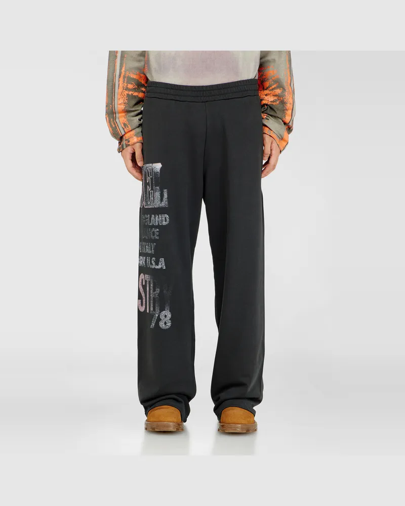 Diesel Sweatpants mit Konzert-Grafik - Hosen - Herren - Schwarz Schwarz