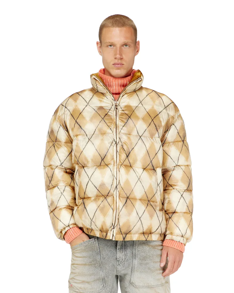 Diesel Wendbare Steppjacke mit argyle-print - Winterjacken - Herren - Beige Beige
