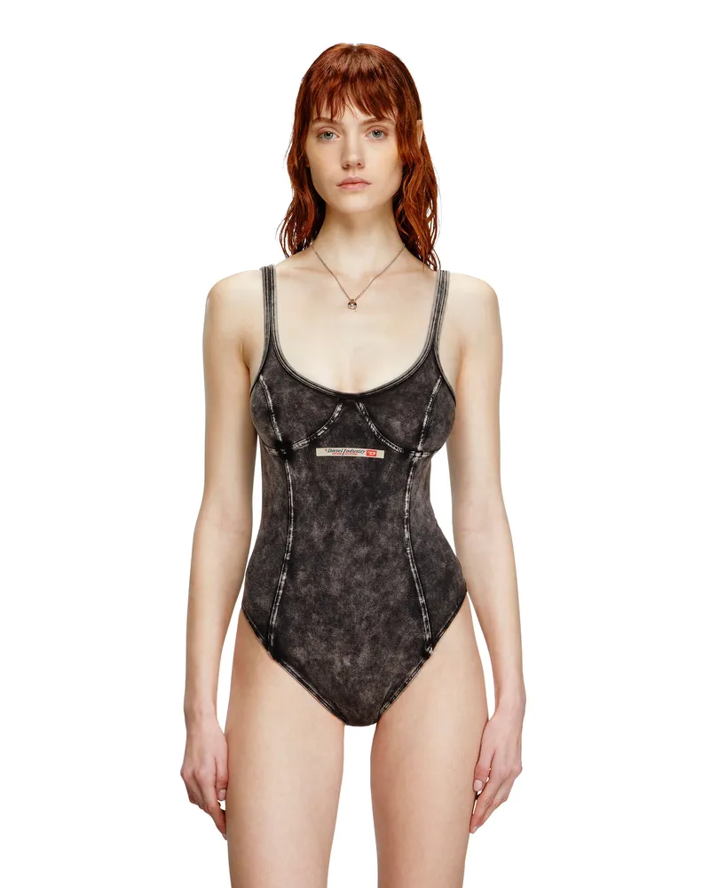 Diesel Body aus Denim-Effekt-Jersey - Bodys - Damen - Schwarz Schwarz