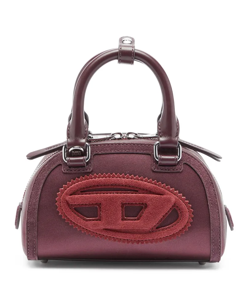 Diesel 1DR Dome - Kleine-Umhängetasche aus Satin und Velours - Schultertaschen - Damen - Rot Rot