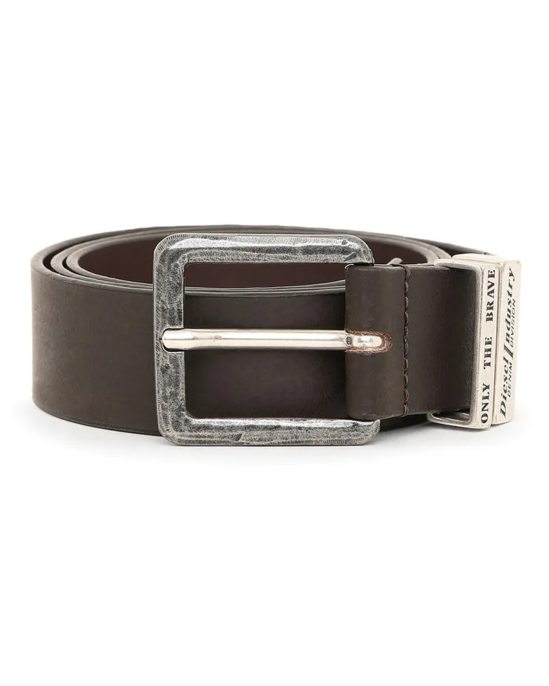 Diesel 3.4cm Ledergürtel mit brünierten Metallelementen - Gürtel - Herren - Braun Braun