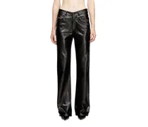 Fünf-Pocket-Hose aus beschichtetem Stoff - Hosen - Damen - Schwarz