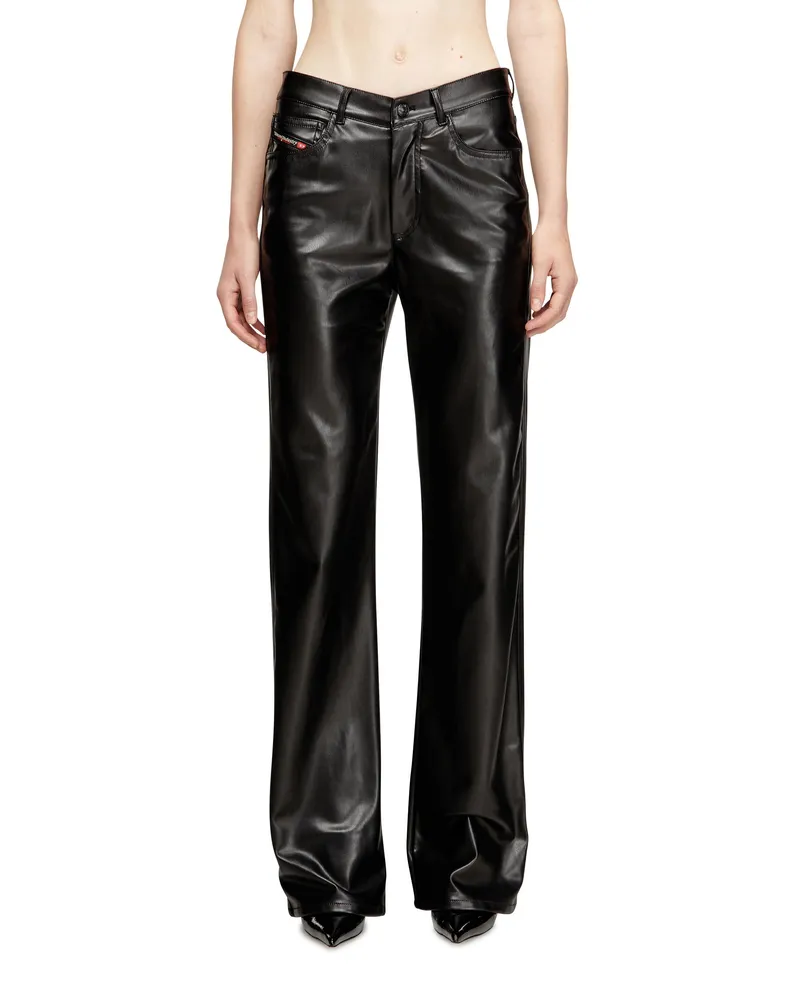 Diesel Fünf-Pocket-Hose aus beschichtetem Stoff - Hosen - Damen - Schwarz Schwarz