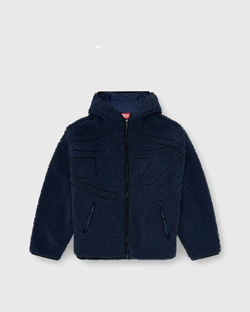 Diesel Teddy-Kapuzenpullover - Jacken - Herren - Blau Blau