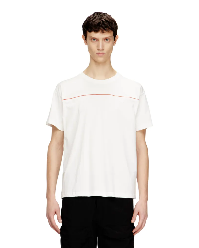 Diesel T-Shirt mit kontrastierenden Paspeln - T-Shirts - Herren - Weiss Weiss