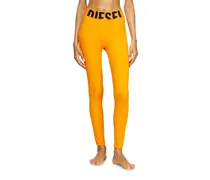 Leggings aus Mikrofaser mit Cut-off-Logo - Hosen - Damen - Orange