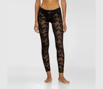 Leggings mit Camouflage-Spitze - Hosen - Damen - Schwarz