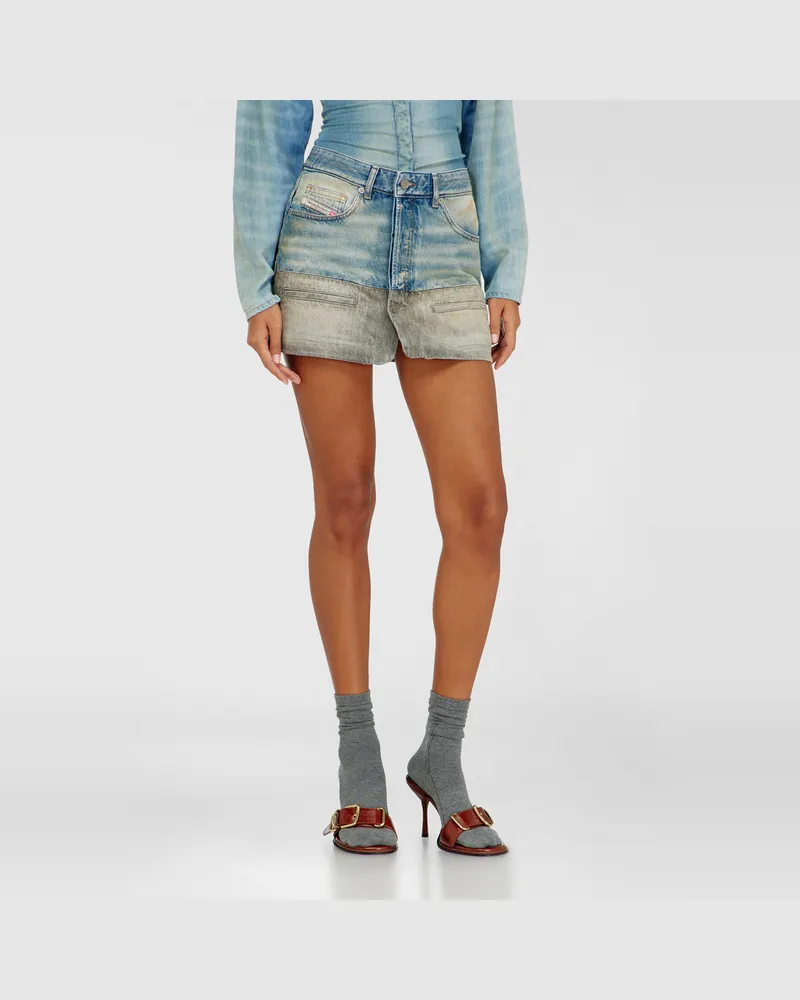 Diesel Denim-Minirock mit kontrastierendem Saum - Röcke - Damen 