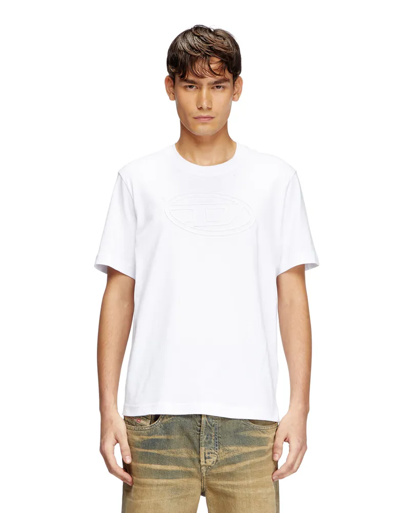 Diesel T-Shirt mit Oval D-Prägung - T-Shirts - Herren - Weiss Weiss