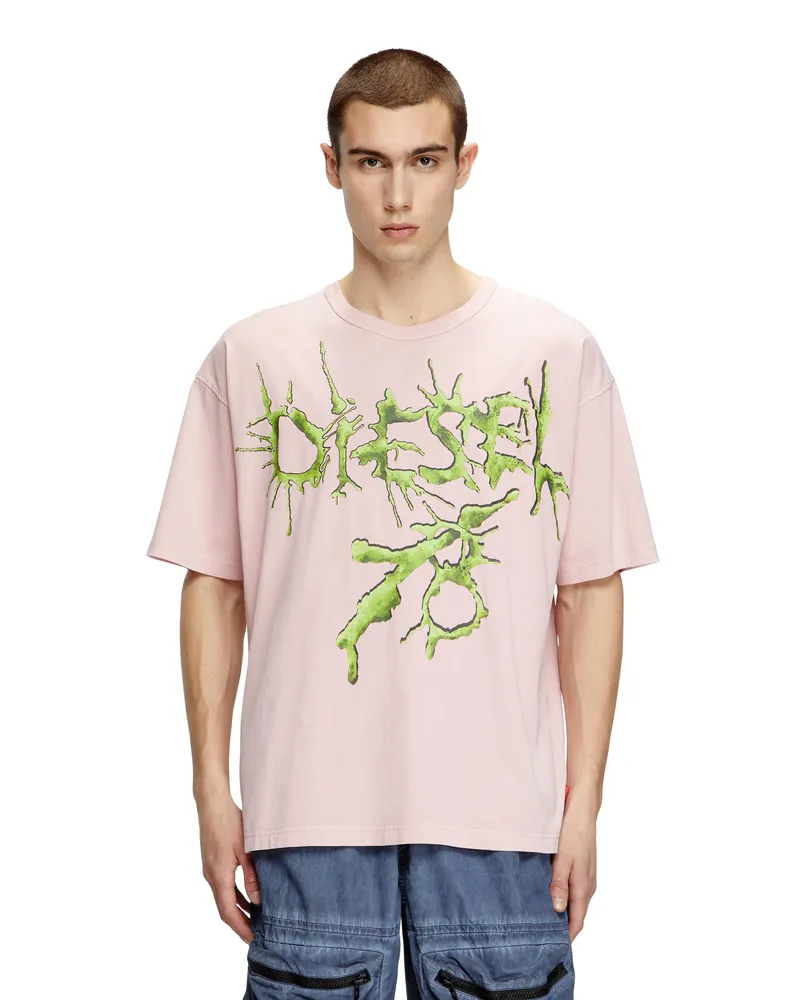 Diesel T-Shirt mit Tattoo-Grafiken - T-Shirts - Rosa