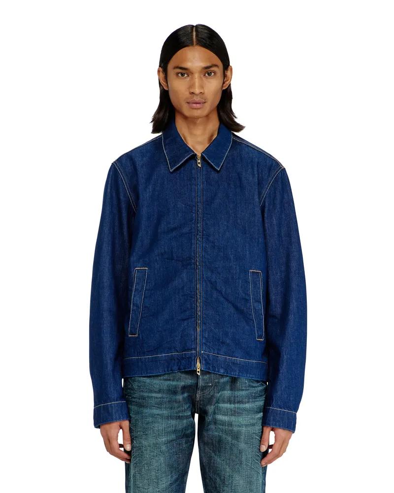 Diesel Coach-Jacke aus rinse denim - Denim jacken - Herren - Blau Blau