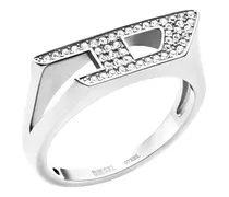 Siegelring aus Edelstahl mit Glitzereffekt - Ringe - Unisex - Silber