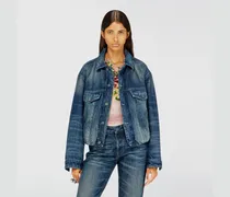 Elastische Truckerjacke aus Denim - Denim jacken - Damen - Blau
