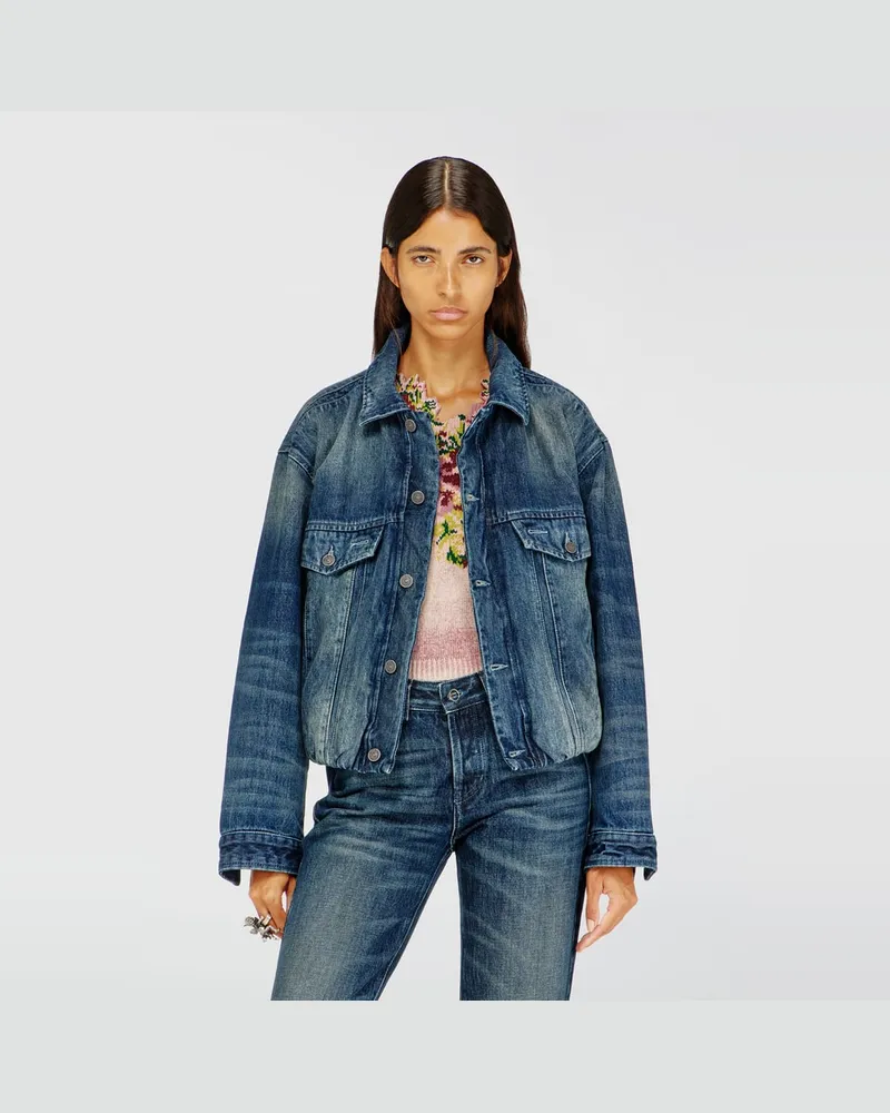 Diesel Elastische Truckerjacke aus Denim - Denim jacken - Damen - Blau Blau