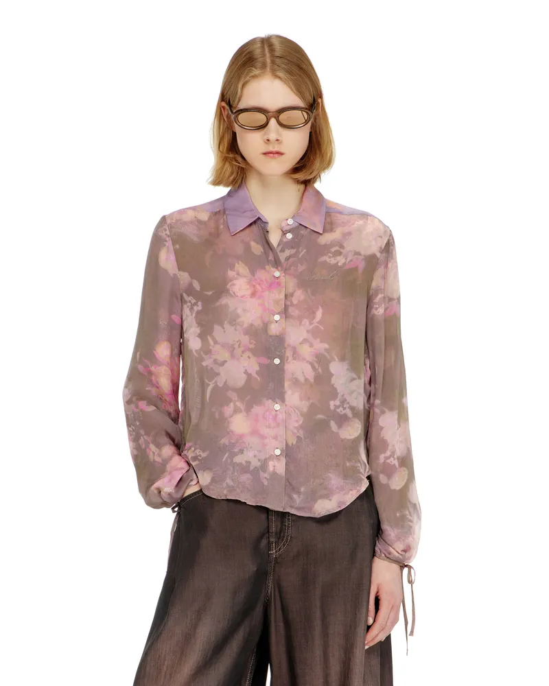 Diesel Chiffon-Bluse mit all-over Blumenprint - Hemden - Damen - Bunt Bunt