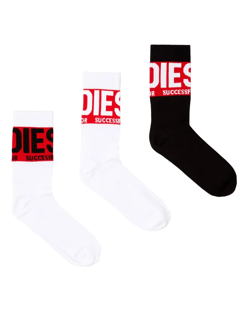 Diesel Socken im Dreierpack mit Logo-Bündchen - Socken - Herren - Bunt Bunt