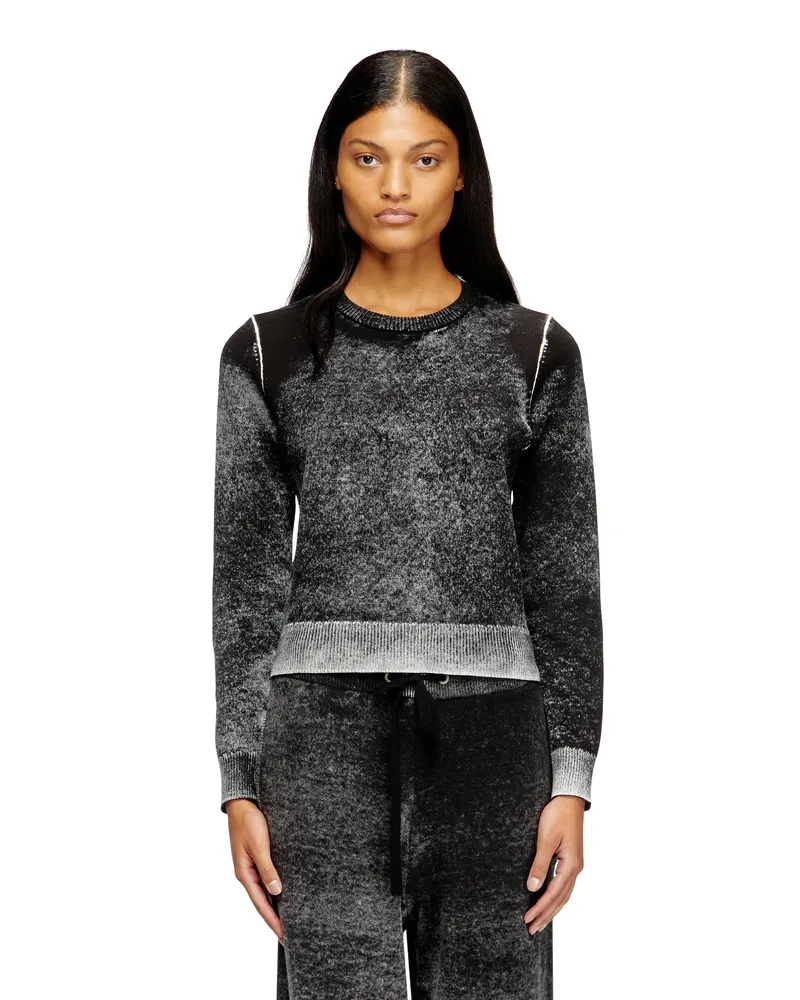 Diesel Pullover mit verblasstem Rückendruck - Strickwaren - Damen - Bunt Bunt