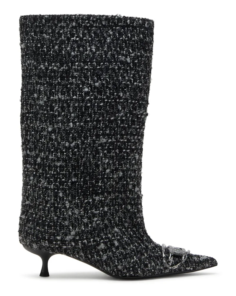 Diesel Bouclé-Kniehohe Stiefel - Stiefel und Stiefeletten - Damen - Schwarz Schwarz