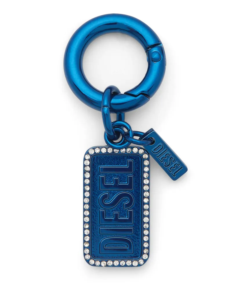 Diesel Metall-Schlüsselanhänger mit Diesel-Logo und Strasssteinen - Charms und Schlüsselanhänger - Unisex - Blau Blau
