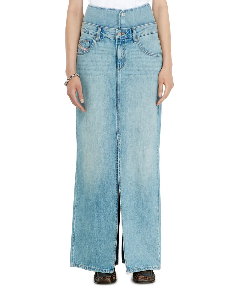 Diesel Jeans-Illusion Denim-Maxirock mit Schlitzen - Röcke - Damen - Blau Blau