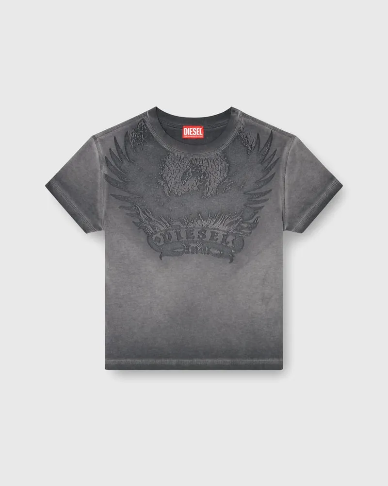 Diesel Slim T-shirt mit dévoré Phoenix - T-Shirts - Damen - Grau Grau