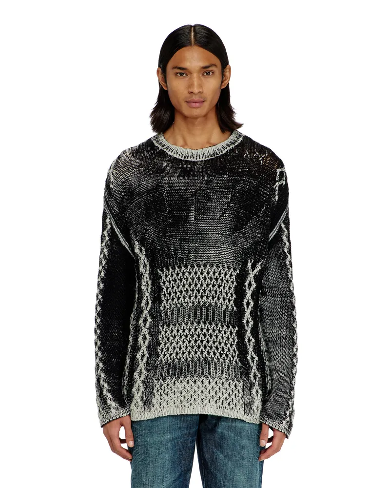 Diesel Treated cable-knit Pullover - Strickwaren - Herren - Bunt Bunt