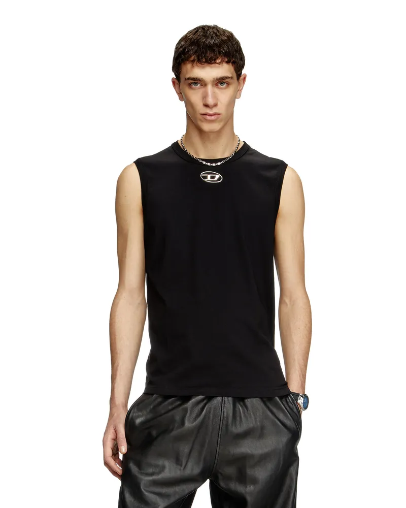 Diesel Tanktop mit Metallic-Oval D - T-Shirts - Herren - Schwarz Schwarz