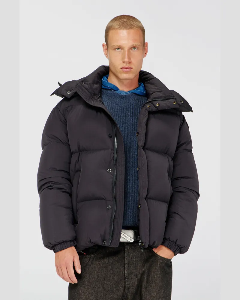 Diesel Gesteppte Daunenjacke aus ViralOff Taslan - Winterjacken - Herren - Grau Grau