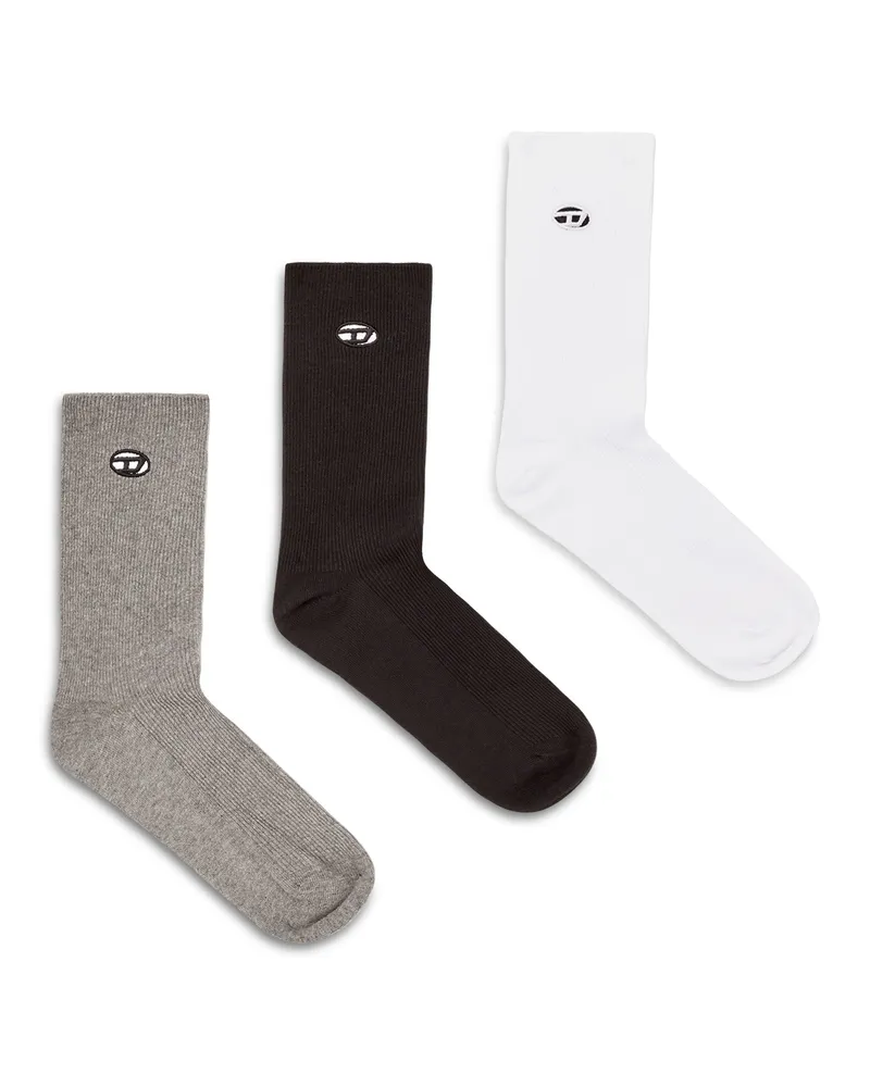 Diesel Baumwollsocken mit Oval D Stickerei im Dreierpack - Socken - Herren - Bunt Bunt