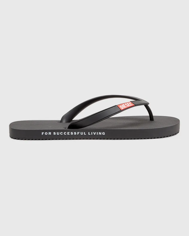 Diesel Sa-Rio-Flip-Flops aus Gummi - Pantoletten - Herren - Schwarz Schwarz
