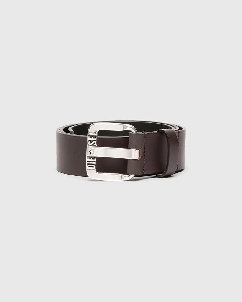 Diesel 3.9cm Gürtel aus Leder mit Sternen-Logo-Schließe aus Metall - Gürtel - Herren - Braun Braun