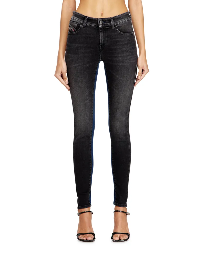 Diesel Skinny Jeans Regular Waist 2017 Slandy - Jeans - Damen - Schwarz Schwarz